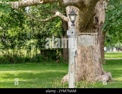 Numero civico e cartello per 473 Sagg Main a Sagaponack, new york Foto Stock