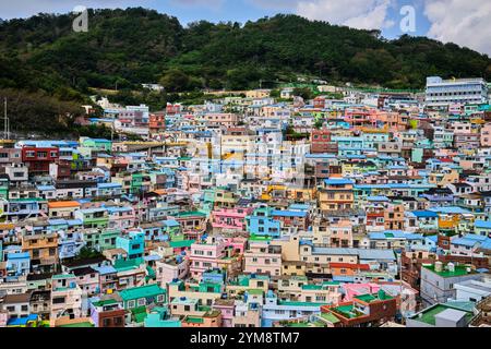 2024 settembre, villaggio culturale Gamcheon a Busan, Corea del Sud Foto Stock