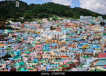 2024 settembre, villaggio culturale Gamcheon a Busan, Corea del Sud Foto Stock