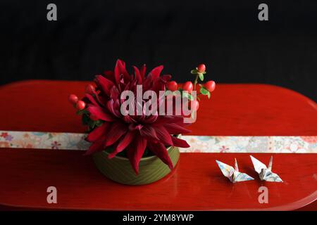 Allestimenti floreali per Capodanno Foto Stock