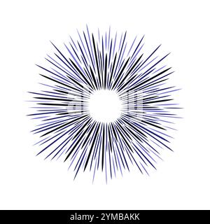 Linea di fumetti astratta. Telaio manga a velocità radiale, esplosione, sfondo luminoso. Illustrazione vettoriale design supereroe Illustrazione Vettoriale