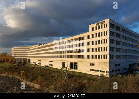 Sede centrale del fornitore di servizi IT Materna Information & Communications se presso il Phoenix Technology Park a Dortmund-Hoerde, Dortmund, North Rhine-WE Foto Stock