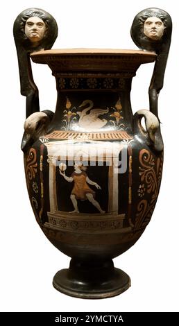 Antica ceramica greca fatta di argilla nei colori nero e marrone Foto Stock