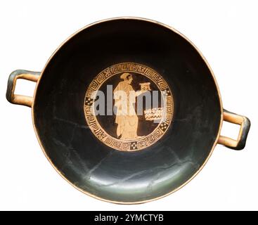 Antica ceramica greca fatta di argilla nei colori nero e marrone Foto Stock