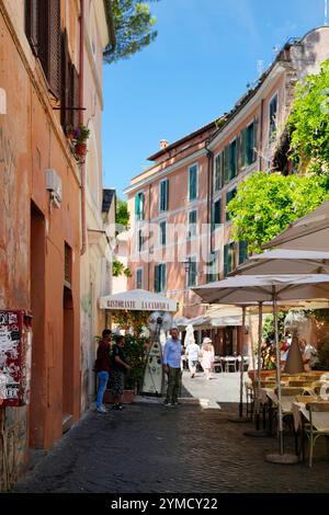 Vicoli stretti, Trastevere, Trans Tiberin, Rione, quartiere, Roma, Lazio, Italia Foto Stock