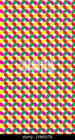 Motivo floreale senza cuciture con colori rosso giallo rosa verde in forma verticale Illustrazione Vettoriale