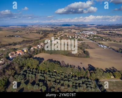 Urbisaglia (Marche-provincia di Macerata). Paesaggio nei pressi dell'area archeologica di Urbs Salvia Foto Stock