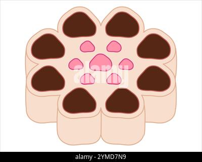 Jujube Flower cake China tradizionale dolce, festival, evento, cena, cucina cinese, snack, dessert, colorato set di icone Illustrazione Vettoriale