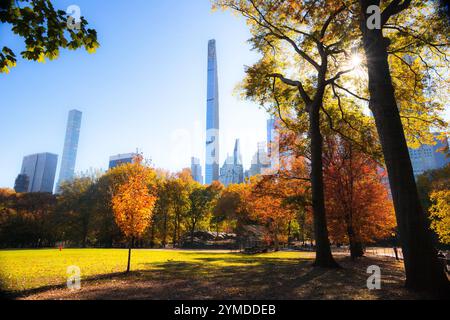 Una giornata autunnale a Central Park Foto Stock