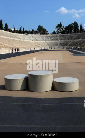 Lo Stadio Olimpico Panatenaico di Atene, Grecia, Europa. Lo stadio Panathenaico è uno stadio polivalente di Atene, in Grecia. Foto Stock