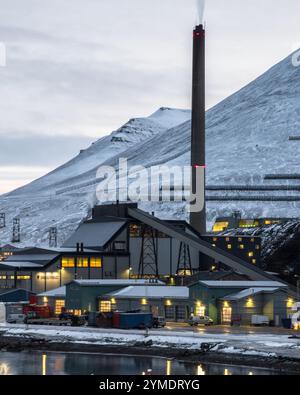 Paesaggi intorno alla città di Longyearbyen Svalbard, Norvegia Foto Stock