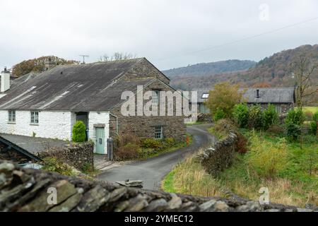 Staveley-in-Cartmel, un piccolo villaggio in Cumbria, Inghilterra Foto Stock