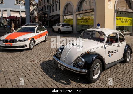 Auto della polizia VW Beetle Classic a Zurigo Foto Stock