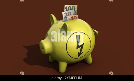 Immagine simbolica sul tema del risparmio energetico Foto Stock