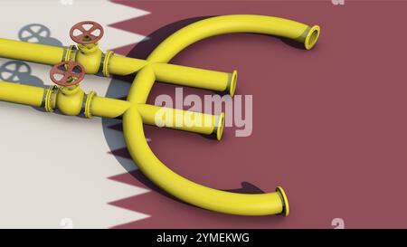 Immagine simbolica sul tema del gas fracking dal Qatar Foto Stock