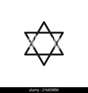 Magen David lo scudo di Davide, o la Stella di Davide, o il sigillo di Salomone, l'esagramma ebraico. Segno ebraico tradizionale e uno dei principali Illustrazione Vettoriale