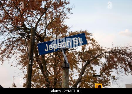 Cartello di Jepson Street a Niagara Falls, Ontario, Canada Foto Stock