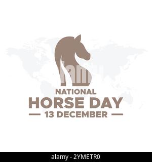 National Horse Day 13 dicembre, grafica vettoriale della National Horse Day, ideale per le celebrazioni nazionali della National Horse Day. design piatto. design del volantino. Illustrazione Vettoriale