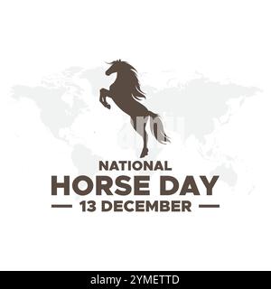 National Horse Day 13 dicembre, grafica vettoriale della National Horse Day, ideale per le celebrazioni nazionali della National Horse Day. design piatto. design del volantino. Illustrazione Vettoriale