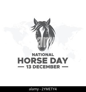 National Horse Day 13 dicembre, grafica vettoriale della National Horse Day, ideale per le celebrazioni nazionali della National Horse Day. design piatto. design del volantino. Illustrazione Vettoriale