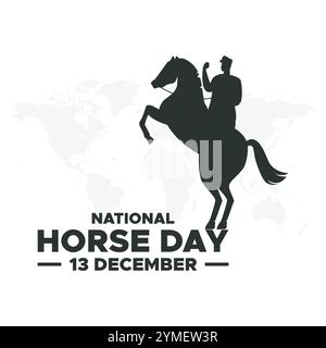 National Horse Day 13 dicembre, grafica vettoriale della National Horse Day, ideale per le celebrazioni nazionali della National Horse Day. design piatto. design del volantino. Illustrazione Vettoriale