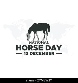 National Horse Day 13 dicembre, grafica vettoriale della National Horse Day, ideale per le celebrazioni nazionali della National Horse Day. design piatto. design del volantino. Illustrazione Vettoriale