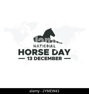 National Horse Day 13 dicembre, grafica vettoriale della National Horse Day, ideale per le celebrazioni nazionali della National Horse Day. design piatto. design del volantino. Illustrazione Vettoriale