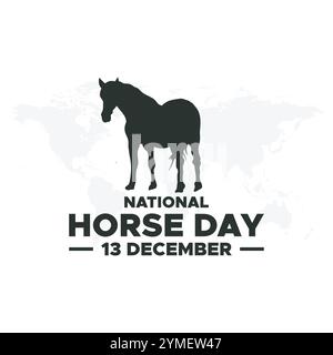 National Horse Day 13 dicembre, grafica vettoriale della National Horse Day, ideale per le celebrazioni nazionali della National Horse Day. design piatto. design del volantino. Illustrazione Vettoriale