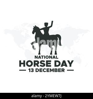 National Horse Day 13 dicembre, grafica vettoriale della National Horse Day, ideale per le celebrazioni nazionali della National Horse Day. design piatto. design del volantino. Illustrazione Vettoriale