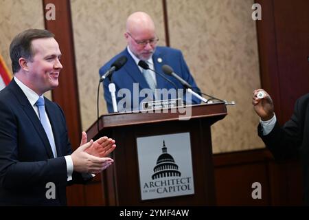 Washington, Stati Uniti. 21 novembre 2024. Il rappresentante degli Stati Uniti Brian Jack (repubblicano della Georgia) alla lotteria del 119° Congresso Members-Elect Room Lottery nel Campidoglio degli Stati Uniti a Washington, DC il 21 novembre 2024. (Foto di Annabelle Gordon/Sipa USA). Crediti: SIPA USA/Alamy Live News Foto Stock