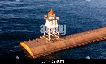 Fotografia aerea di Grand Marais, Minnesota, Stati Uniti. Foto Stock
