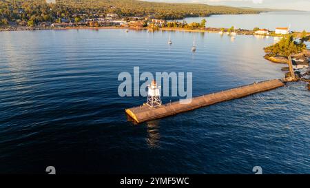 Fotografia aerea di Grand Marais, Minnesota, Stati Uniti. Foto Stock