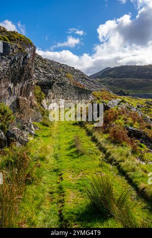 Cwm Ystradllyn e Gorseddau e le cave di ardesia del Principe di Galles Foto Stock