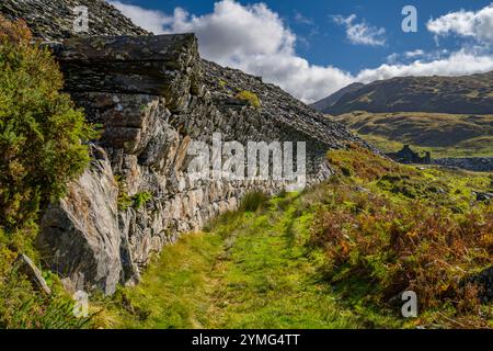 Cwm Ystradllyn e Gorseddau e le cave di ardesia del Principe di Galles Foto Stock