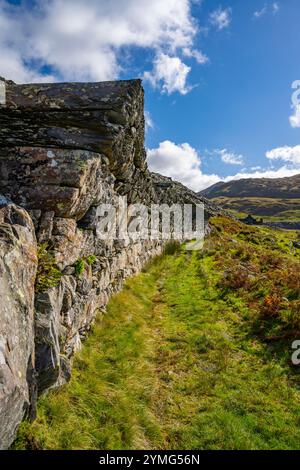 Cwm Ystradllyn e Gorseddau e le cave di ardesia del Principe di Galles Foto Stock