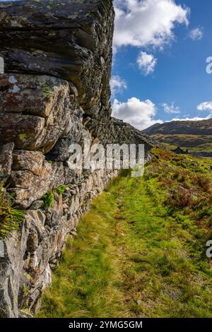 Cwm Ystradllyn e Gorseddau e le cave di ardesia del Principe di Galles Foto Stock