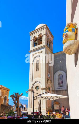 Piazza Duomo, Castelmola, Taormina, Sicilia, Italia Foto Stock