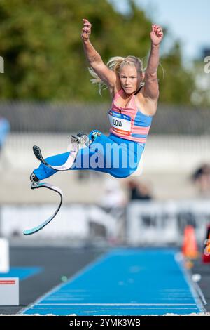 Melbourne, Australia. 15 febbraio 2024. La saltatrice paralimpica Vanessa Low è stata vista in azione durante il Maurie Plant Meet Melbourne del 2024 al Lakeside Stadium. World Athletics Continental Tour Gold Meet. (Foto di Olivier Rachon/SOPA Images/Sipa USA) credito: SIPA USA/Alamy Live News Foto Stock