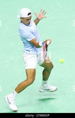 Malaga, Espagne. 21 novembre 2024. Sebastian Baez dell'Argentina durante i quarti di finale di Coppa Davis 2024 tra Italia e Argentina al Palacio de Deportes Jose Maria Martin Carpena il 21 novembre 2024 a Malaga, Spagna - Photo Jean Catuffe/DPPI Credit: DPPI Media/Alamy Live News Foto Stock