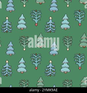 Modello senza cuciture con alberi di Natale Foto Stock