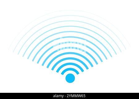 Le onde sonar attivano wi-fi wireless, linea radiale, radio, segnale della stazione radar. Scansione, anelli circolari ondulati. Illustrazione vettoriale Illustrazione Vettoriale