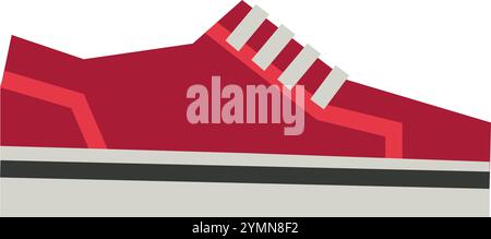 Icona colore sneaker. Scarpa da ginnastica rossa isolata su sfondo bianco Illustrazione Vettoriale