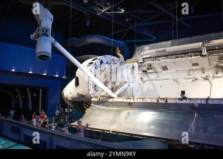 Atlantis Shuttle in mostra al Kennedy Space Center, Cape Canaveral, Florida, USA, nell'ottobre 2024 Foto Stock