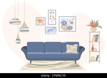 Set vettoriale elementi interni soggiorno Illustrazione Vettoriale