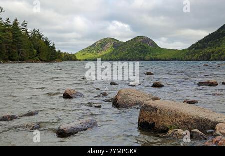 North and South Bubble - Jordan Pond - Acadia National Park, Maine Foto Stock