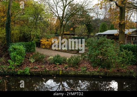 Colori autunnali al parco cittadino Volkstuinbeweging di Amsterdam, Paesi Bassi, 14 novembre 2024 Foto Stock