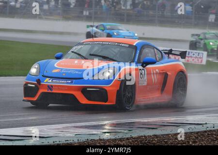 Paul Porter, Porsche 718 Cayman GT4 Clubsport, Team Parker Racing, Porsche Sprint Challenge Gran Bretagna 2024, una singola serie di marchi con tutti i piloti Foto Stock