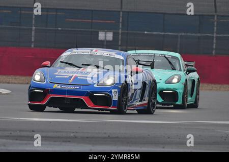 Oskar Dix, Porsche 718 Cayman GT4 Clubsport, Team Parker Racing, Porsche Sprint Challenge Gran Bretagna 2024, una singola serie di marchi con tutti i piloti Foto Stock