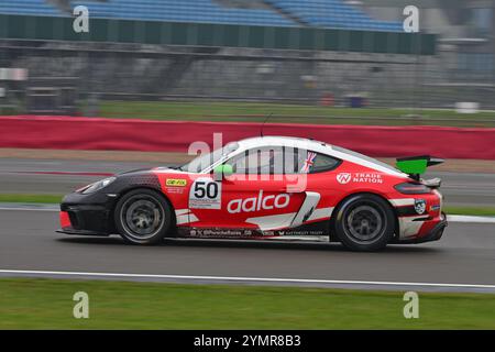 Darelle Wilson, Porsche 718 Cayman GT4 Clubsport, AALCO con JWB Motorsport, Porsche Sprint Challenge Gran Bretagna 2024, una singola serie di marchi con Foto Stock