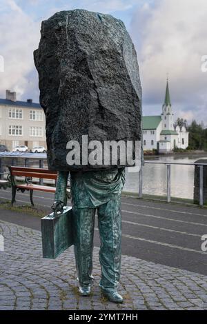 Monumento al burocrate ignoto di Magnús Tómasson. Reykjavík, Islanda Foto Stock